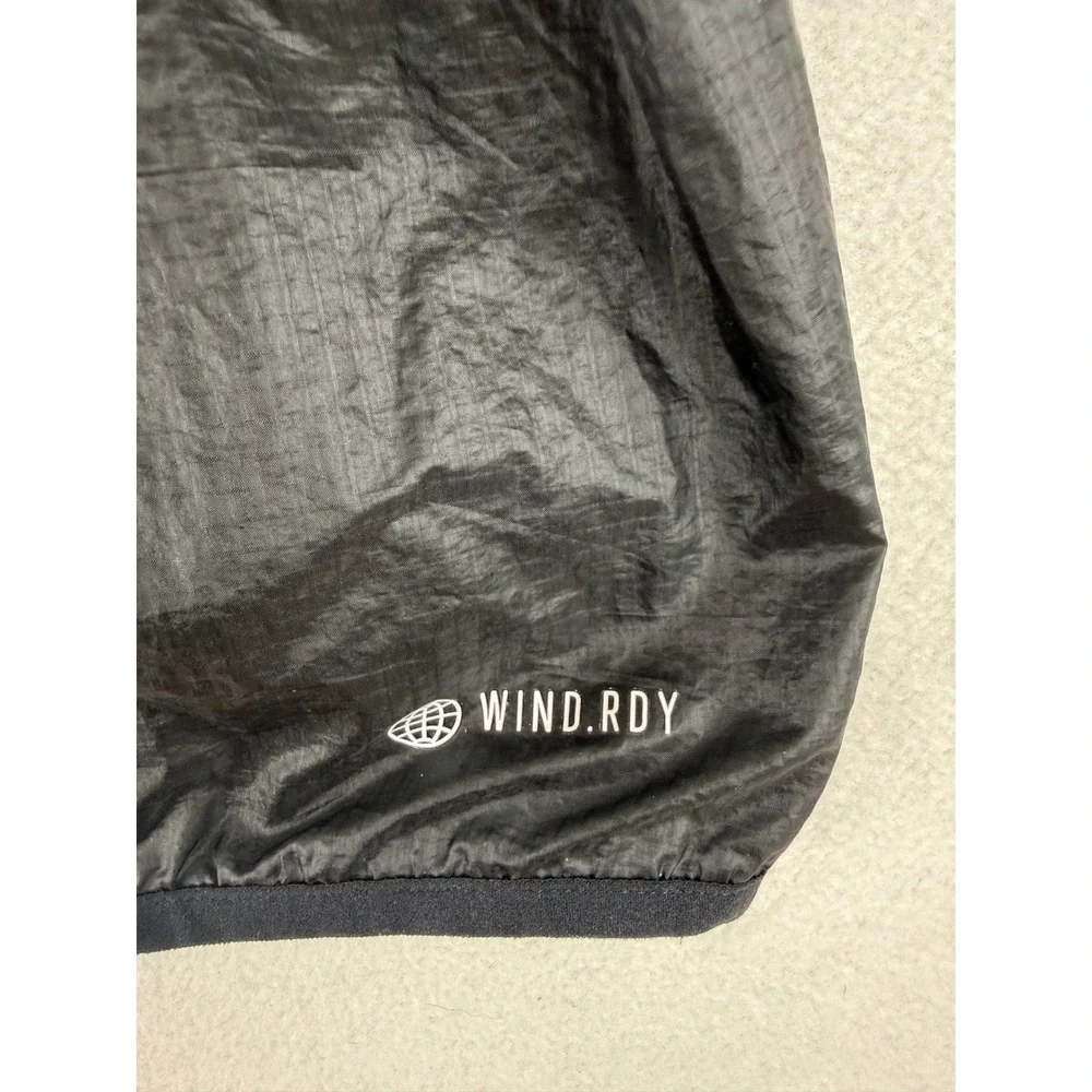 Adidas Windbreaker Jacket Mens‎ XL Black Quarter Zip Hooded Pullover HD4336